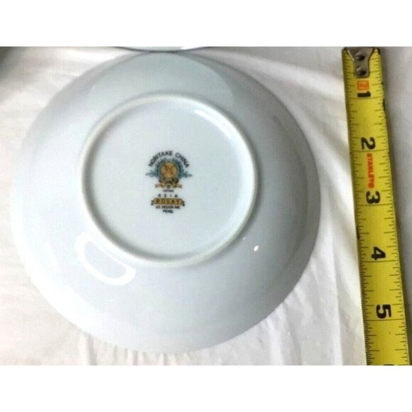 Noritake Rosay Fruit Dessert Bowls #6216 Gray Rose Platinum Trim Japan 5.5” (4) - Picture 2 of 3